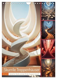 Skurrile Treppenhäuser (Wandkalender 2025 DIN A4 hoch), CALVENDO Monatskalender