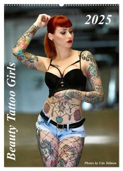 Beauty Tattoo Girls 2025 (Wandkalender 2025 DIN A2 hoch), CALVENDO Monatskalender