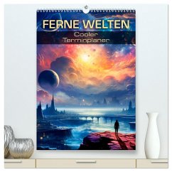 FERNE WELTEN Cooler Terminplaner (hochwertiger Premium Wandkalender 2025 DIN A2 hoch), Kunstdruck in Hochglanz - Calvendo;Viola, Melanie