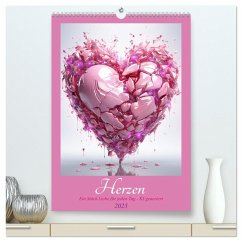 Herzen (hochwertiger Premium Wandkalender 2025 DIN A2 hoch), Kunstdruck in Hochglanz