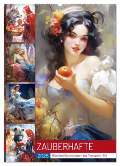 Zauberhafte Märchenillustrationen im Romantik-Stil (Wandkalender 2025 DIN A2 hoch), CALVENDO Monatskalender