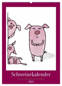 Schweinekalender - Alles was du über Schweine wissen wolltest! (Wandkalender 2025 DIN A2 hoch), CALVENDO Monatskalender