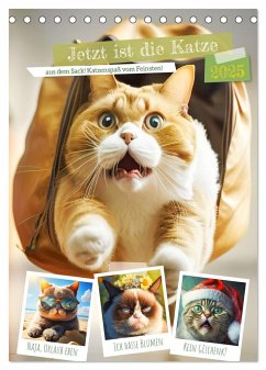 Jetzt ist die Katze aus dem Sack! Katzenspaß vom Feinsten! (Tischkalender 2025 DIN A5 hoch), CALVENDO Monatskalender