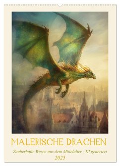 Malerische Drachen (Wandkalender 2025 DIN A2 hoch), CALVENDO Monatskalender - Calvendo;Illgen, Cathrin