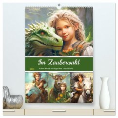 Im Zauberwald. Kleine Helden im magischen Druidenland (hochwertiger Premium Wandkalender 2025 DIN A2 hoch), Kunstdruck in Hochglanz