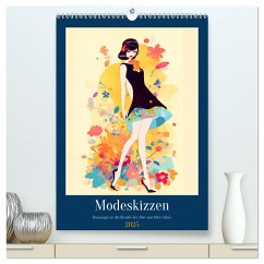 Modeskizzen - Hommage an die Kleider der 50er und 60er Jahre (hochwertiger Premium Wandkalender 2025 DIN A2 hoch), Kunstdruck in Hochglanz