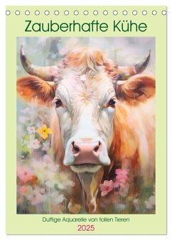 Zauberhafte Kühe. Duftige Aquarelle von tollen Tieren (Tischkalender 2025 DIN A5 hoch), CALVENDO Monatskalender