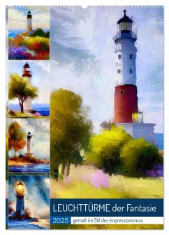 Leuchttürme der Fantasie (Wandkalender 2025 DIN A2 hoch), CALVENDO Monatskalender
