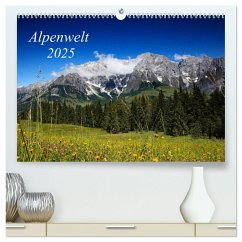 Alpenwelt 2025 (hochwertiger Premium Wandkalender 2025 DIN A2 quer), Kunstdruck in Hochglanz - Calvendo;Schwarz, Nailia