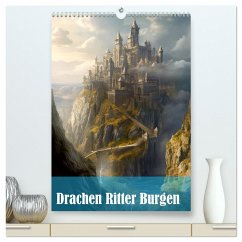 Drachen Ritter Burgen (hochwertiger Premium Wandkalender 2025 DIN A2 hoch), Kunstdruck in Hochglanz - Calvendo;Brunner-Klaus, Liselotte