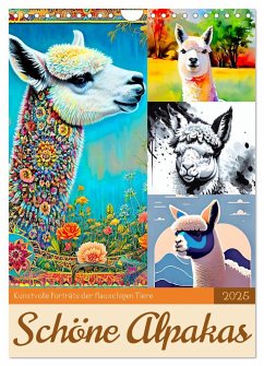 Schöne Alpakas (Wandkalender 2025 DIN A4 hoch), CALVENDO Monatskalender