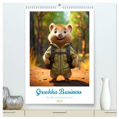 Quokka Business - Die süßesten Kollegen der Welt (hochwertiger Premium Wandkalender 2025 DIN A2 hoch), Kunstdruck in Hochglanz