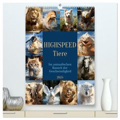 Highspeed Tiere (hochwertiger Premium Wandkalender 2025 DIN A2 hoch), Kunstdruck in Hochglanz