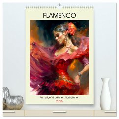 Flamenco. Anmutige Tänzerinnen. Illustrationen (hochwertiger Premium Wandkalender 2025 DIN A2 hoch), Kunstdruck in Hochglanz - Calvendo;Hurley, Rose