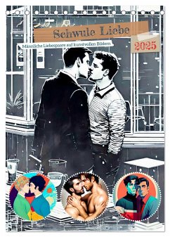 Schwule Liebe (Tischkalender 2025 DIN A5 hoch), CALVENDO Monatskalender
