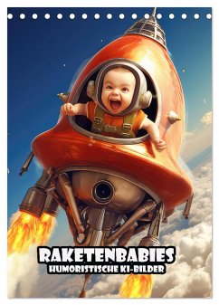 Raketenbabies - Humoristische KI-Bilder (Tischkalender 2025 DIN A5 hoch), CALVENDO Monatskalender