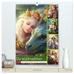 Die Waldmädchen. Eine mystische Reise durch den Zauberwald (hochwertiger Premium Wandkalender 2025 DIN A2 hoch), Kunstdruck in Hochglanz