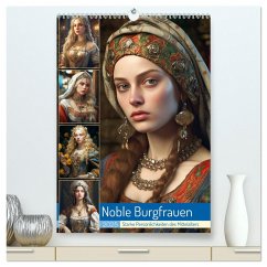Noble Burgfrauen. Starke Persönlichkeiten des Mittelalters (hochwertiger Premium Wandkalender 2025 DIN A2 hoch), Kunstdruck in Hochglanz