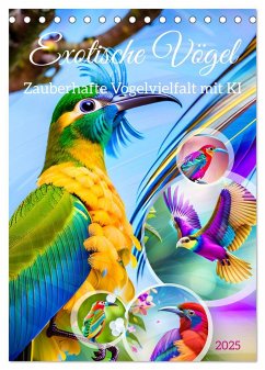 Exotische Vögel. Zauberhafte Vogelvielfalt mit KI (Tischkalender 2025 DIN A5 hoch), CALVENDO Monatskalender - Calvendo;Marten, Martina