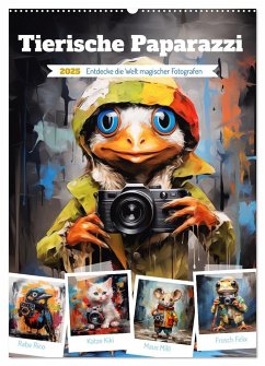 Tierische Paparazzi (Wandkalender 2025 DIN A2 hoch), CALVENDO Monatskalender