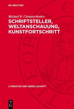 Cover Schriftsteller, Weltanschauung, Kunstfortschritt (eBook, PDF)