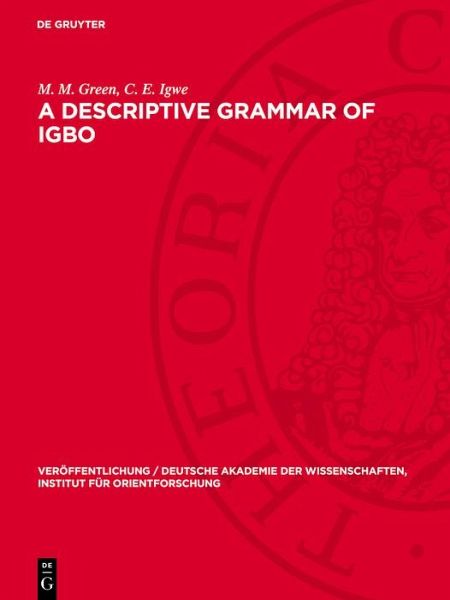 A Descriptive Grammar of Igbo (eBook, PDF) A Descriptive Grammar of Igbo (eBook, PDF)