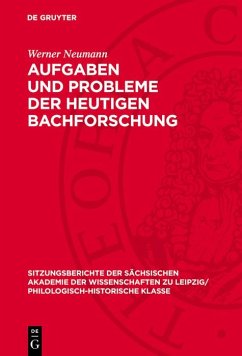 Cover Aufgaben und Probleme der heutigen Bachforschung (eBook, PDF)