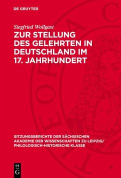 Cover Zur Stellung des Gelehrten in Deutschland im 17. Jahrhundert (eBook, PDF)