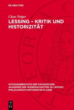 Lessing - Kritik und Historizität (eBook, PDF) - Träger, Claus