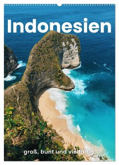 Indonesien - groß, bunt und vielfältig. (Wandkalender 2025 DIN A2 hoch), CALVENDO Monatskalender - Calvendo;Monkey, Happy