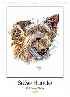 Süße Hunde (Wandkalender 2025 DIN A2 hoch), CALVENDO Monatskalender - Calvendo;KalliDesignShop