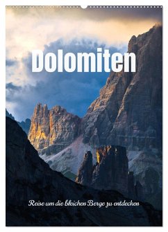 Dolomiten - Reise um die bleichen Berge zu entdecken (Wandkalender 2025 DIN A2 hoch), CALVENDO Monatskalender