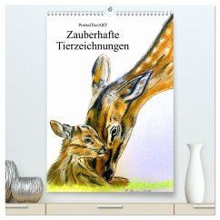 PortraiTierART Zauberhafte Tierzeichnungen (hochwertiger Premium Wandkalender 2025 DIN A2 hoch), Kunstdruck in Hochglanz - Calvendo;Kerstin Heuser, PortraiTierART