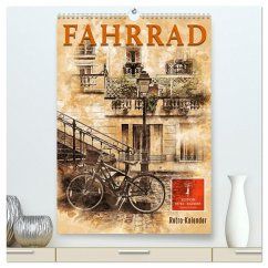 Fahrrad - Retro-Kalender (hochwertiger Premium Wandkalender 2025 DIN A2 hoch), Kunstdruck in Hochglanz