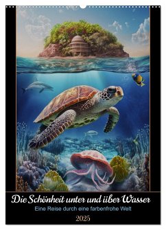 Die Schönheit unter und über Wasser (Wandkalender 2025 DIN A2 hoch), CALVENDO Monatskalender
