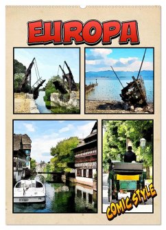 Europa - Comicstyle (Wandkalender 2025 DIN A2 hoch), CALVENDO Monatskalender