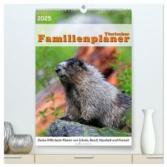 Tierischer Familienplaner (hochwertiger Premium Wandkalender 2025 DIN A2 hoch), Kunstdruck in Hochglanz