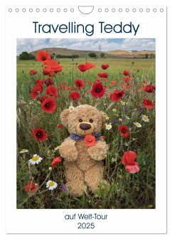 Travelling Teddy auf Welt-Tour (Wandkalender 2025 DIN A4 hoch), CALVENDO Monatskalender