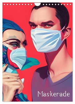 Maskerade - farbenfrohe Mund-Nase-Bedeckungen (Wandkalender 2025 DIN A4 hoch), CALVENDO Monatskalender