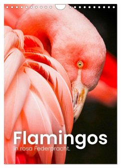 Flamingos in rosa Federpracht. (Wandkalender 2025 DIN A4 hoch), CALVENDO Monatskalender