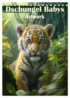 Dschungelbabys - Artwork (Tischkalender 2025 DIN A5 hoch), CALVENDO Monatskalender