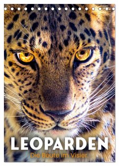 Leoparden - Die Beute im Visier. (Tischkalender 2025 DIN A5 hoch), CALVENDO Monatskalender - Calvendo;Monkey, Happy