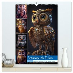 Steampunk Eulen (hochwertiger Premium Wandkalender 2025 DIN A2 hoch), Kunstdruck in Hochglanz - Calvendo;Gierok-Latniak, Steffen