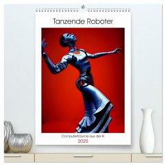 Tanzende Roboter - Computerträume aus der KI (hochwertiger Premium Wandkalender 2025 DIN A2 hoch), Kunstdruck in Hochglanz