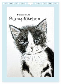 PortraiTierART Samtpfötchen (Wandkalender 2025 DIN A4 hoch), CALVENDO Monatskalender