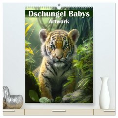 Dschungelbabys - Artwork (hochwertiger Premium Wandkalender 2025 DIN A2 hoch), Kunstdruck in Hochglanz