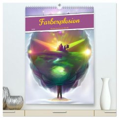 Farbexplosion - Kunterbuntes aus der KI (hochwertiger Premium Wandkalender 2025 DIN A2 hoch), Kunstdruck in Hochglanz - Calvendo;aka stine1, Christine