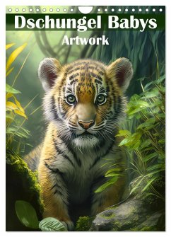 Dschungelbabys - Artwork (Wandkalender 2025 DIN A4 hoch), CALVENDO Monatskalender
