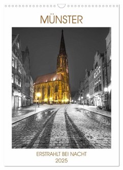 Münster - erstrahlt bei Nacht (Wandkalender 2025 DIN A3 hoch), CALVENDO Monatskalender