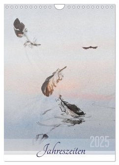 Jahreszeiten in Stil japanischer Malerei - Kunst (Wandkalender 2025 DIN A4 hoch), CALVENDO Monatskalender